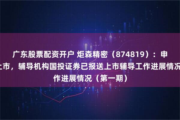 广东股票配资开户 炬森精密（874819）：申请北交所上市，辅导机构国投证券已报送上市辅导工作进展情况（第一期）